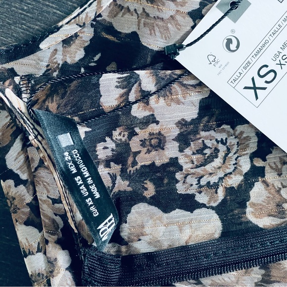 ZARA Floral Metallic Long Sleeve Mini Dress - Picture 14 of 14